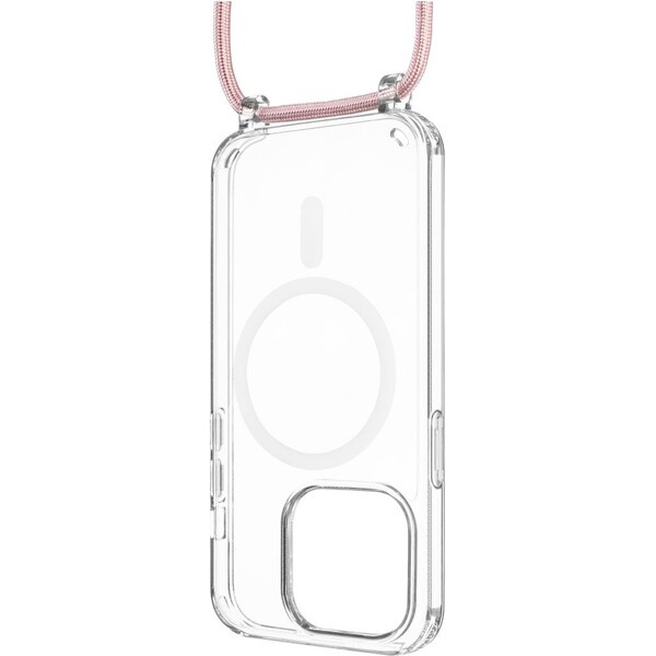 FIXED MagPure Neck kryt s růžovou šňůrkou na krk pro Apple iPhone 16 Pro