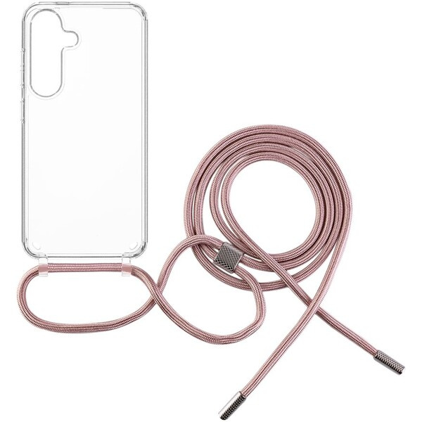 FIXED Pure Neck kryt s růžovou šňůrkou na krk pro Samsung Galaxy S25