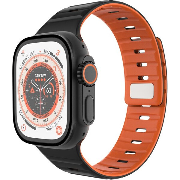 FIXED Silicone Magnetic Strap řemínek Apple Watch 44/45/46/49mm černý