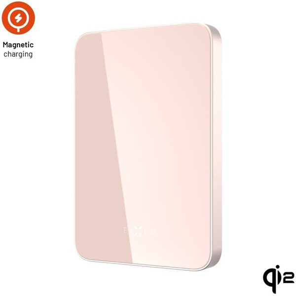 FIXED MagZen 5 Crystal MagSafe/Qi2 powerbanka, 5000mAh, růžová