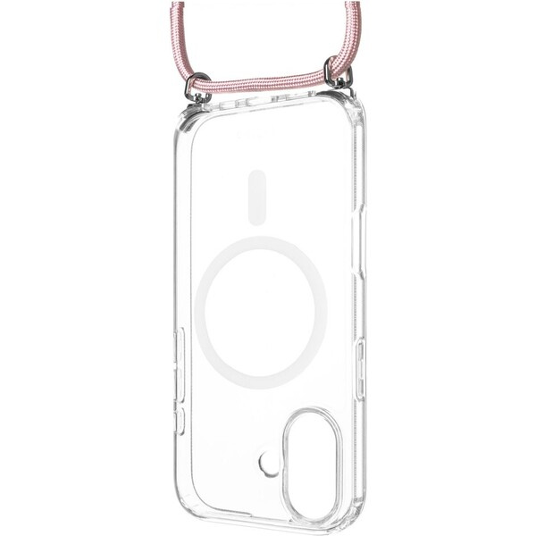 FIXED MagPure Neck kryt s růžovou šňůrkou na krk pro Apple iPhone 17