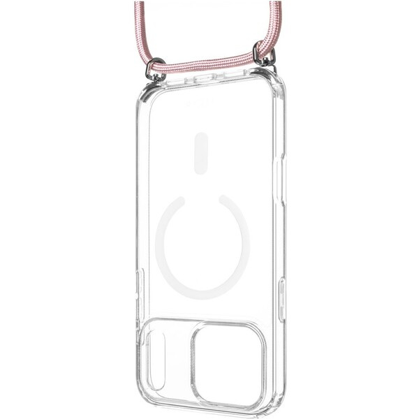 FIXED MagPure Neck kryt s růžovou šňůrkou na krk pro Apple iPhone 17 Pro