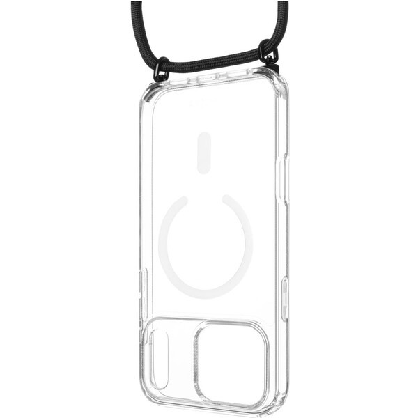 FIXED MagPure Neck kryt s černou šňůrkou na krk pro Apple iPhone 17 Pro Max