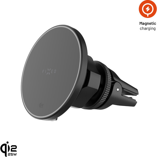 FIXED MagRound 3 držák s bezdrátovým nabíjením s MagSafe, 25W, Qi2.2 černý