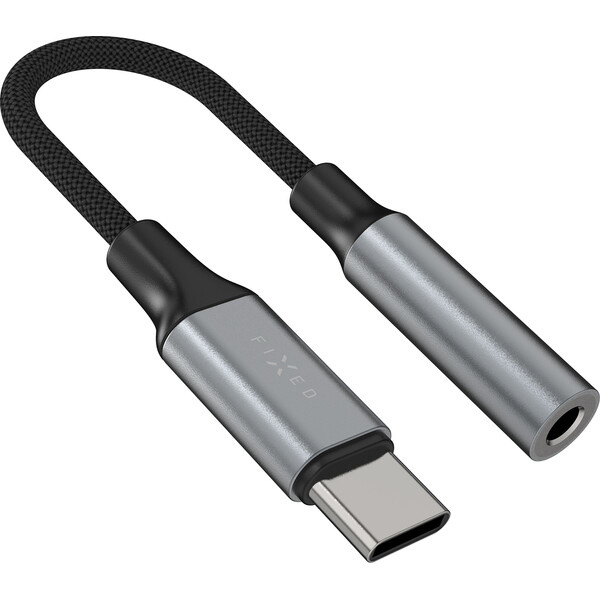 FIXED Link hliníková redukce USB-C na 3,5mm jack, vesmírně šedá
