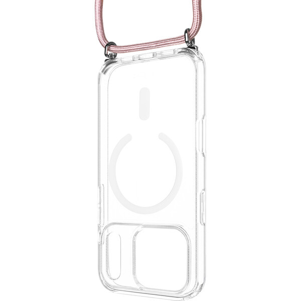 FIXED MagPure Neck kryt s růžovou šňůrkou na krk pro Apple iPhone 18 Pro