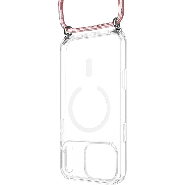 FIXED MagPure Neck kryt s růžovou šňůrkou na krk pro Apple iPhone 18 Pro Max