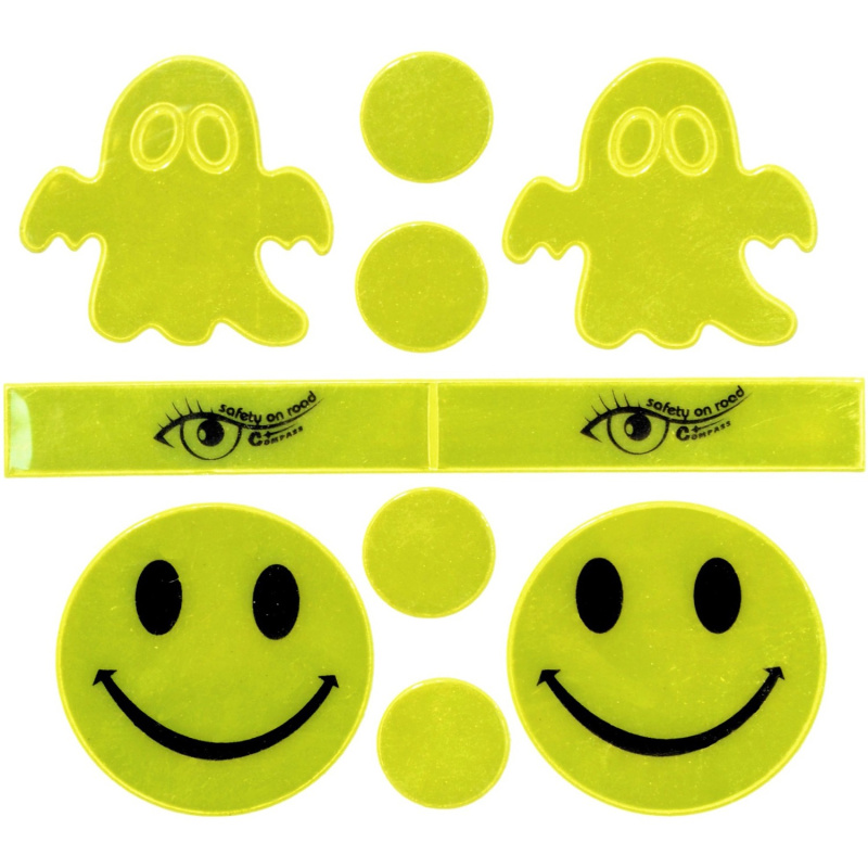 Set reflexních samolepek žluté, 10 ks Compass