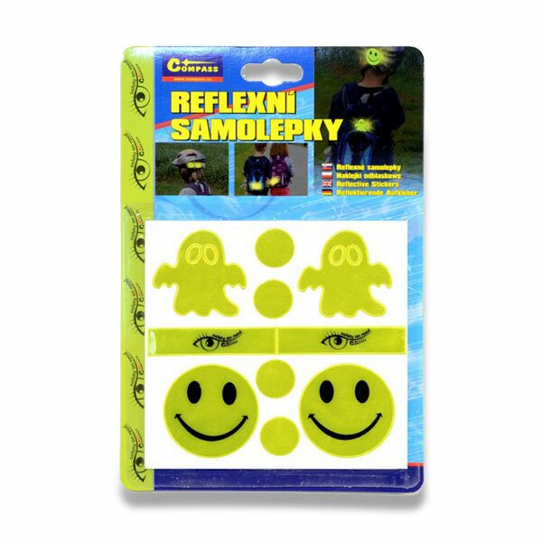Set reflexních samolepek žluté, 10 ks Compass