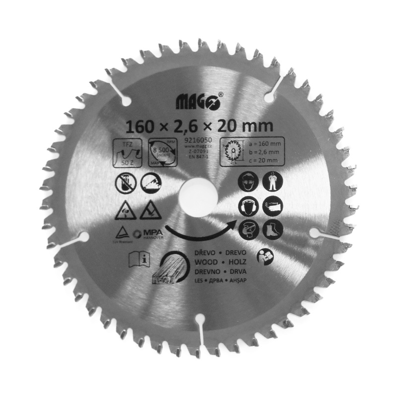 Magg Pilový kotouč 160 x 2,6 x 20 mm / 50 zubů střídavě trapézové