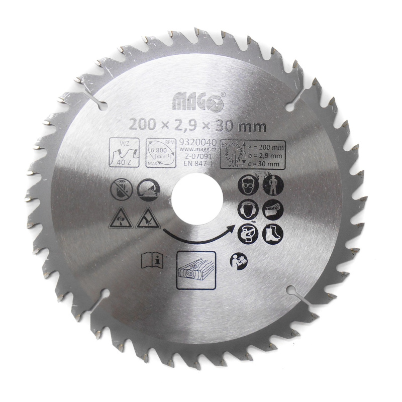 Magg Pilový kotouč 200 x 2,9 x 30 mm / 40 zubů střídavě šikmé