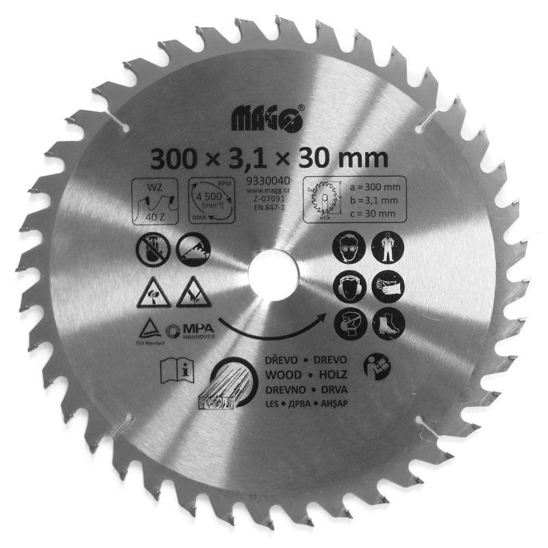 Magg Pilový kotouč 300 x 3,1 x 30mm / 40 zubů střídavě šikmé