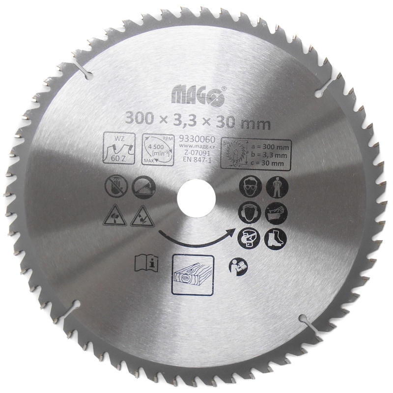 Magg Pilový kotouč 300 x 3,3 x 30 mm / 60 zubů střídavě šikmé