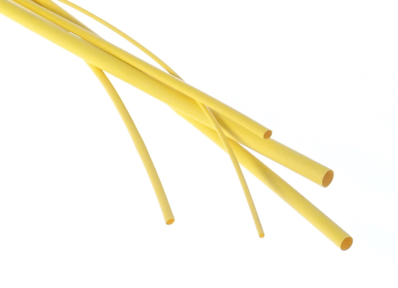 MDtools Bužírky - hadičky smršťovací, různé rozměry, délka 1 m, polyetylen - žlutá Velikost: 2.4/1.2 mm