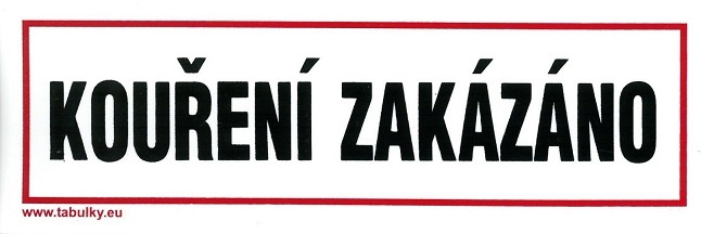Tabule informační Kouření zakázáno 210×70 mm