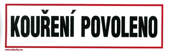 Tabule informační Kouření povoleno 210×70 mm