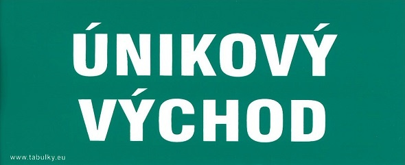 Samolepka informační Únikový východ 210×87 mm