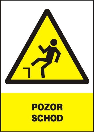 Tabule výstražná Pozor schod A4