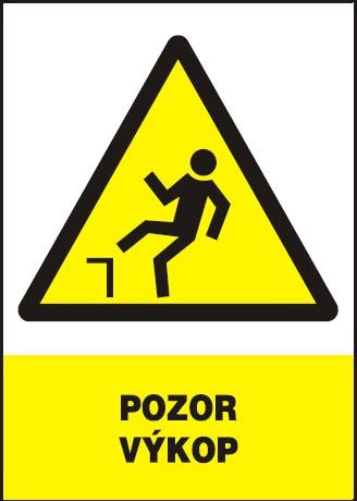 Tabule výstražná Pozor výkop A4