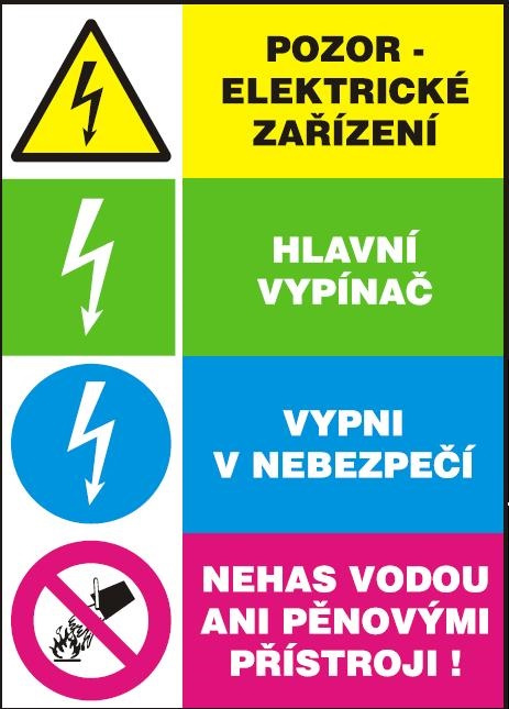 Samolepka Pozor! Elektrické zařízení A5