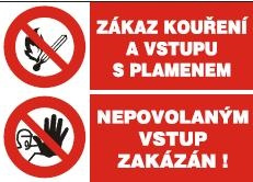 Samolepka Zákaz kouření/Nepovolaným vstup zakázán A5
