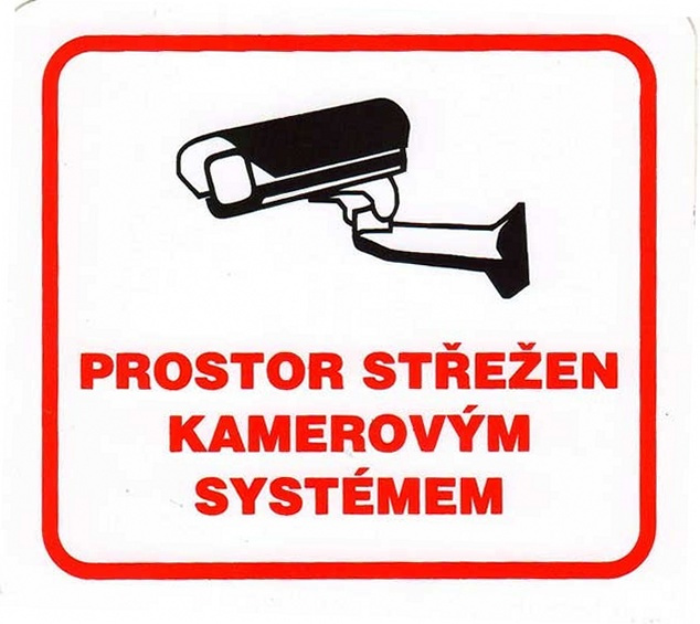 Samolepka Prostor střežen kamerovým systémem 100×90 mm