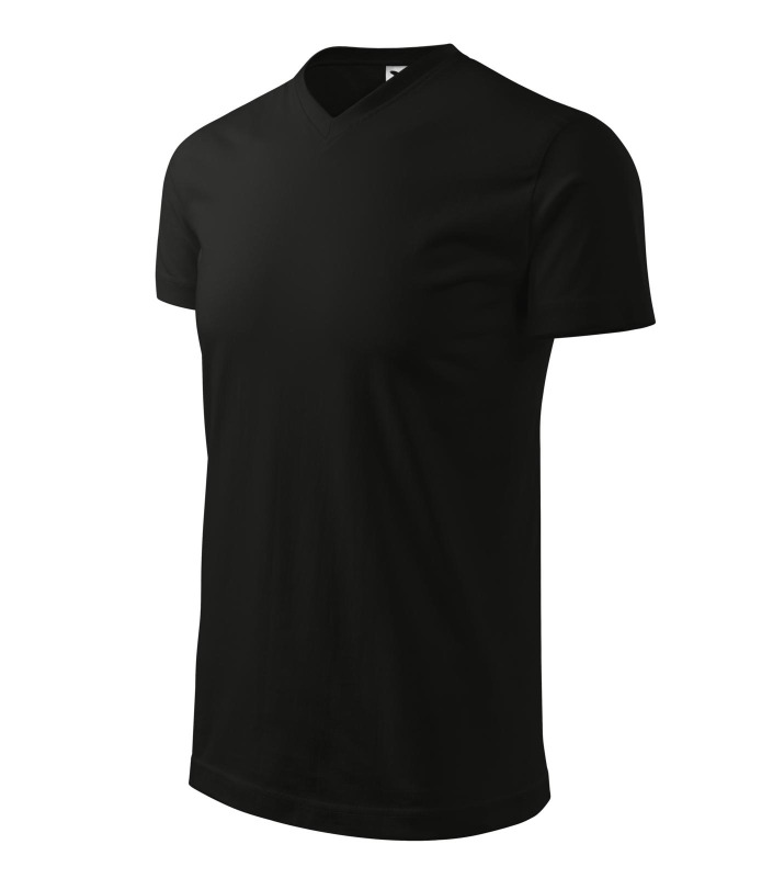 Mafini Těžké tričko s výstřihem do V M MLI-11101 černá 4XL