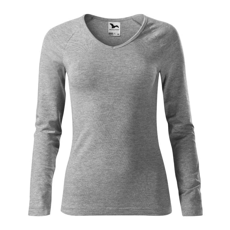 Malfini Elegance W MLI-12712 tmavě šedé melanžové tričko 2XL