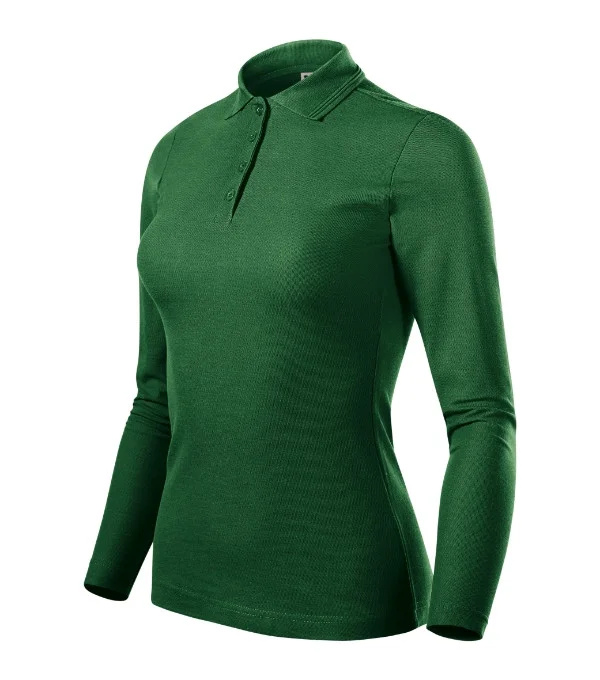 Pique Polo LS polokošile dámská lahvově zelená 2XL