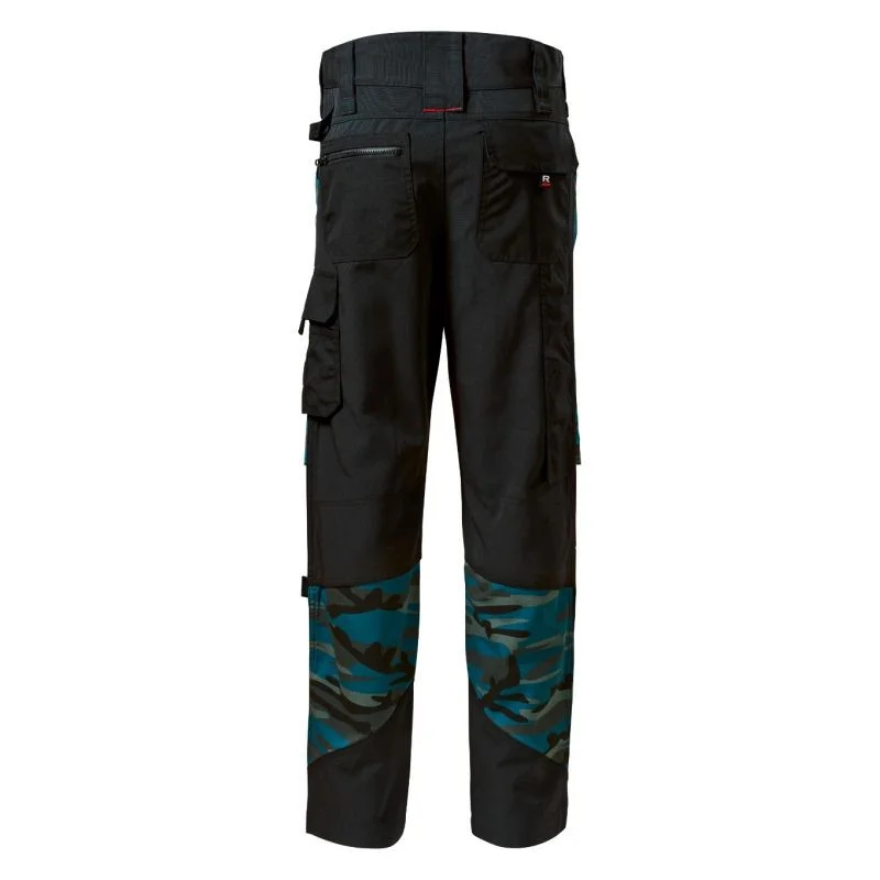 Kalhoty Rimeck Vertex Camo M MLI-W09C1 v petrolejové kamufláži 56 dlouhý