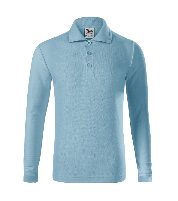Pique Polo LS polokošile dětská nebesky modrá 122 cm/6 let