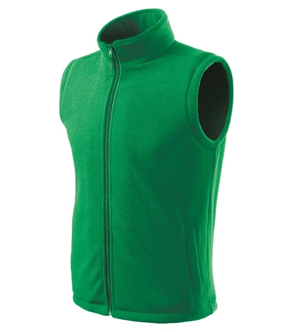 Next fleece vesta unisex středně zelená XL