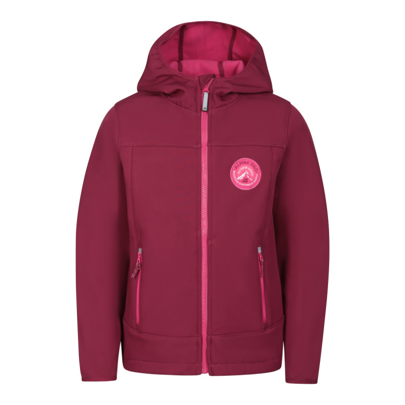 Dětská softshellová bunda s membránou alpine pro omano růžová / fialová 140-146