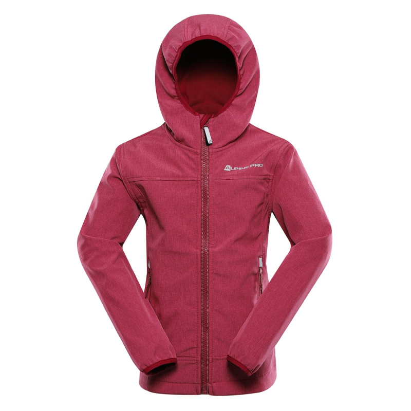 Detská softshellová bunda s membránou alpine pro omano 2 růžová 128-134