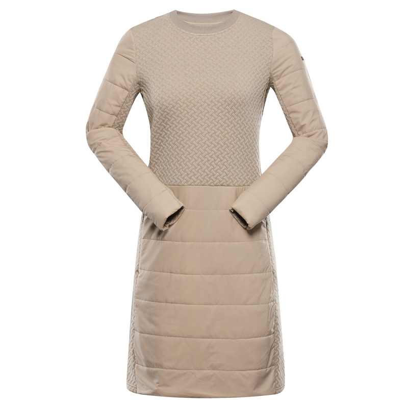 Dámské zateplené šaty alpine pro olwa béžová xl