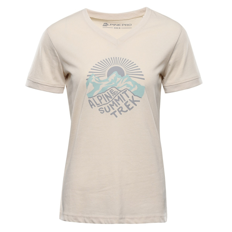 Dámské triko z nemačkavého materiálu alpine pro nogera béžová l plus