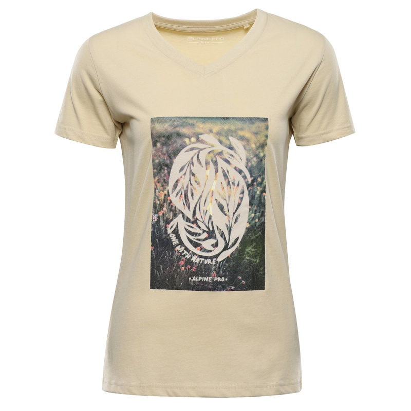 Dámské bavlněné triko alpine pro dorena béžová m plus