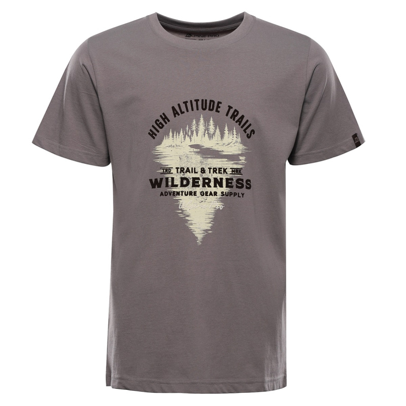 Pánské bavlněné triko alpine pro domen světle šedá l