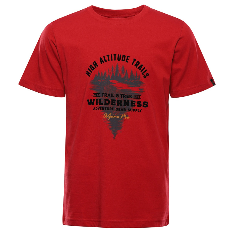 Pánské bavlněné triko alpine pro domen červená 3xl
