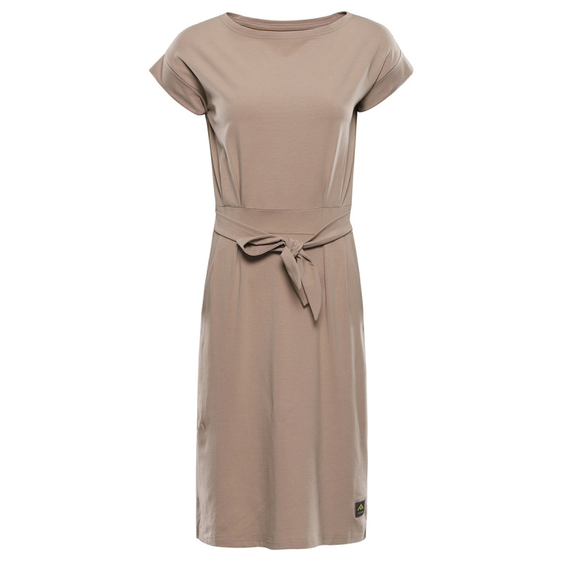 Dámské bavlněné šaty nax ireda světle hnědá s