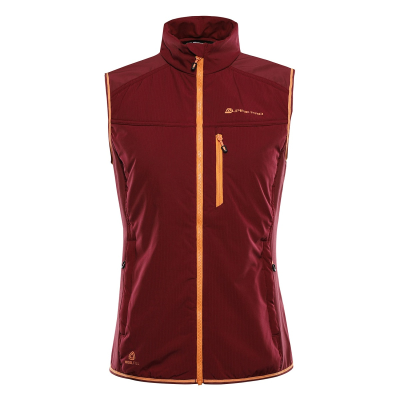 Dámská vesta s merino výplní alpine pro nerca 2 červená xl