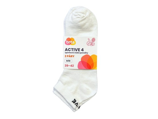 TETA ACTIVE Ponožky 35-38 bílé, 2 páry