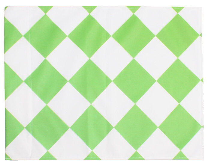 Rohový praporek látka zelená-bílá