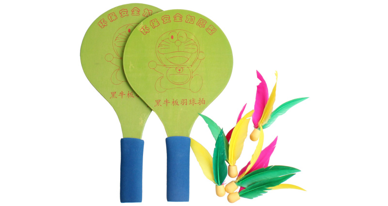 Battledore dřevěné pálky na badminton zelená