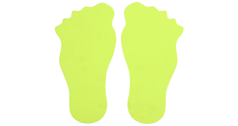 Feet značka na podlahu žlutá, 1 pár