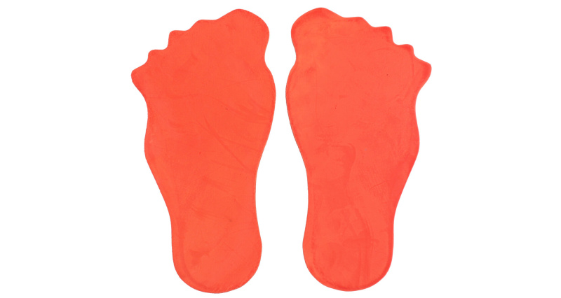 Feet značka na podlahu oranžová, 1 pár