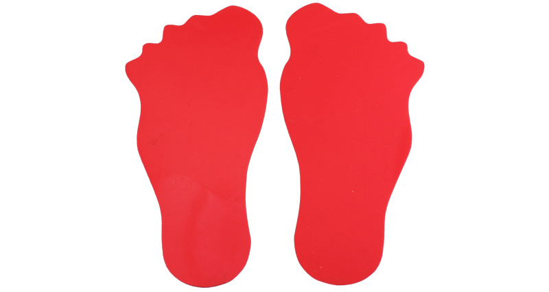 Feet značka na podlahu červená, 1 pár