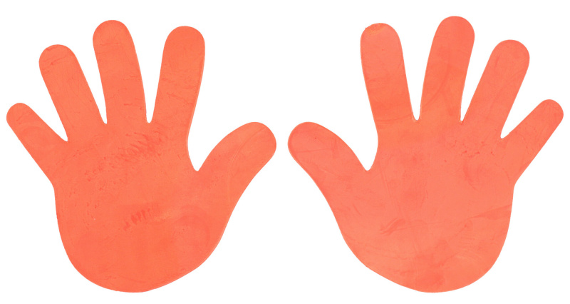 Hand značka na podlahu oranžová, 1 pár