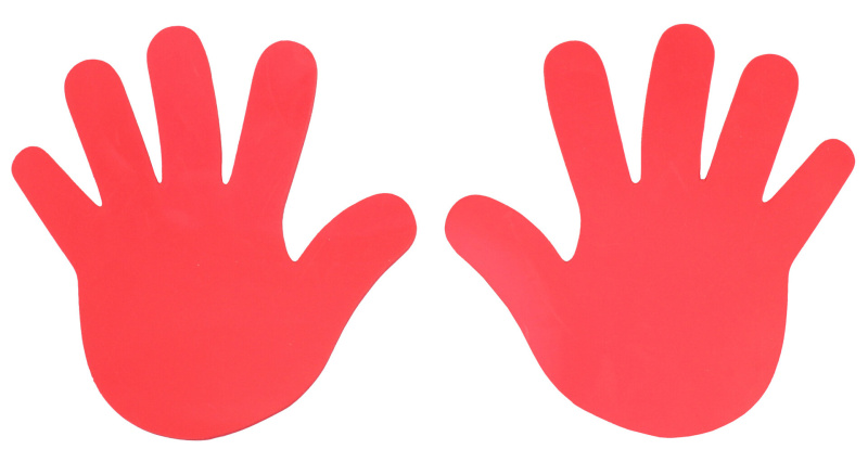 Hand značka na podlahu červená, 1 pár