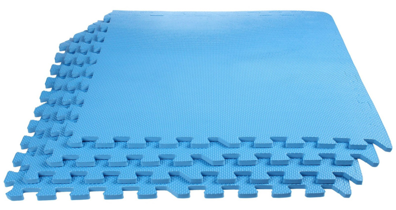 Colored Puzzle fitness podložka modrá, 4 ks